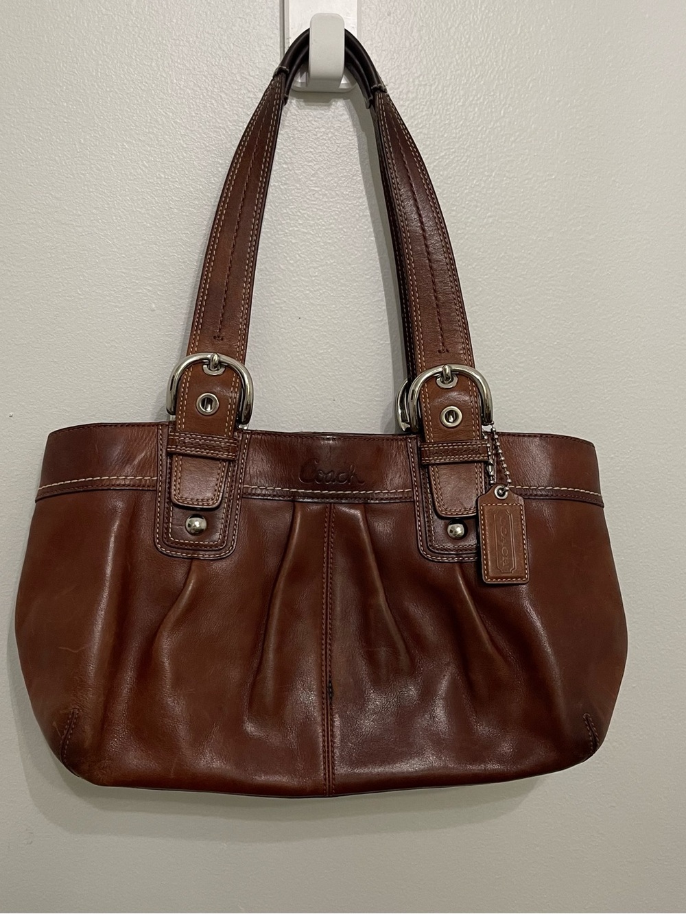 Coach Chestnut Brown Leather Shoulder Tote